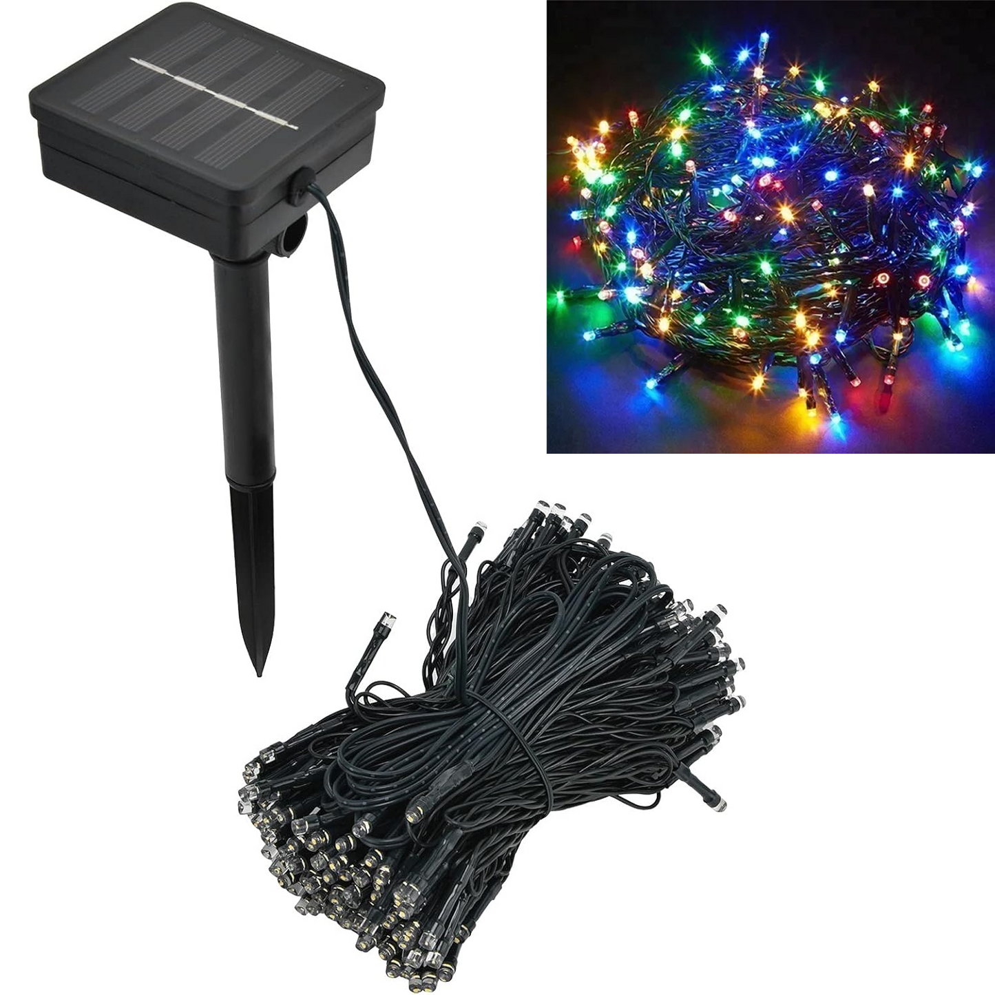 Luces Para Arbol Navidad 20 Mts Solar