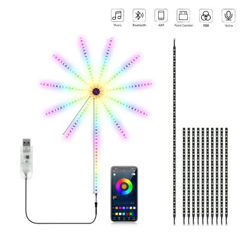 Luz Led Rbg Fuegos Artificiales