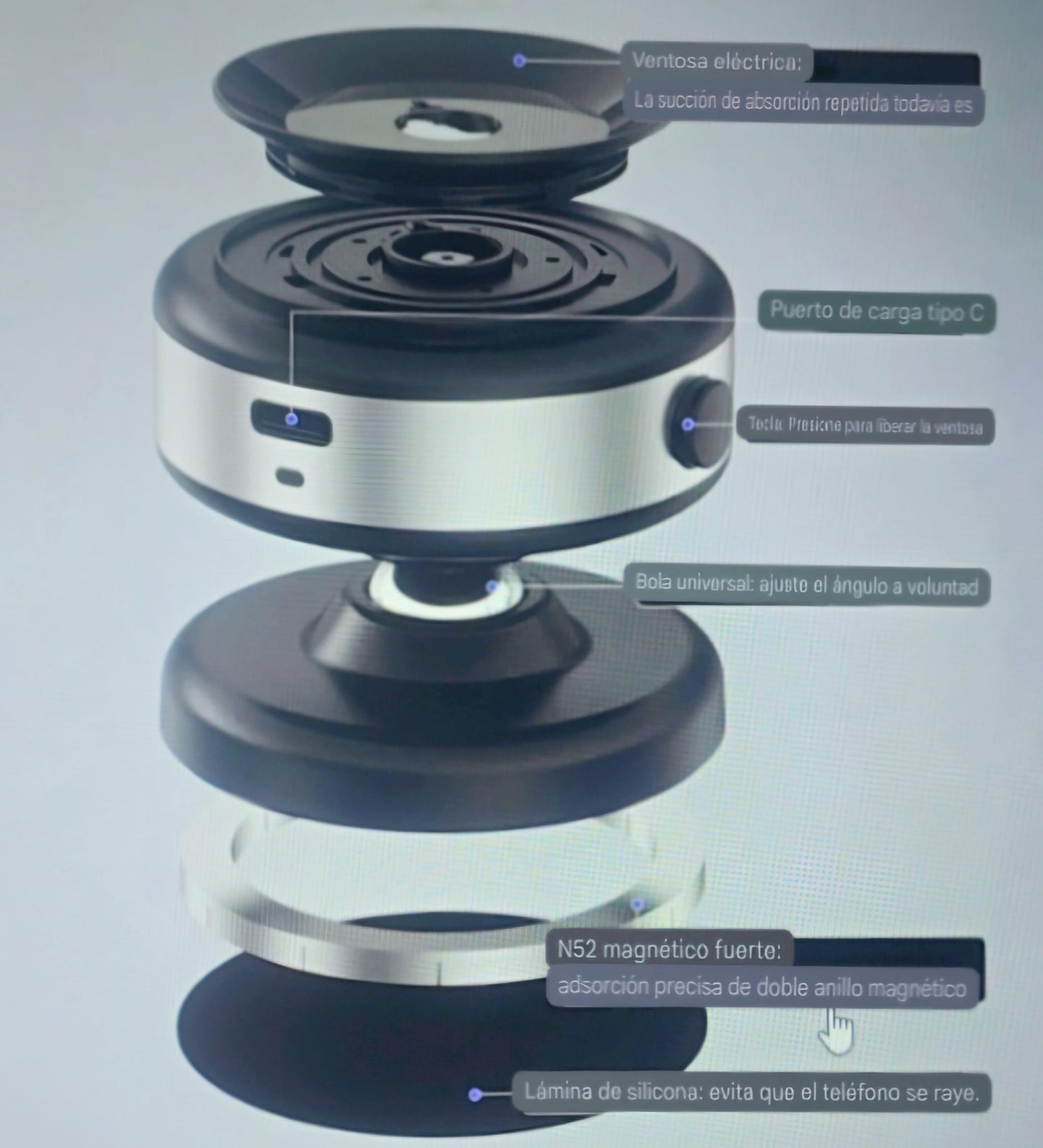 Soporte Magnetico de succion para telefono celular