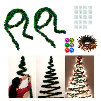 Árbol navidad de Pared + luces + estrella + Decoración GRATIS