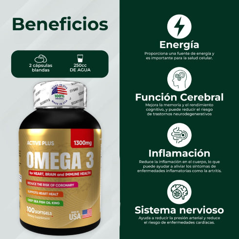 Combo x3 Omega 3 Active Plus 1300 mg